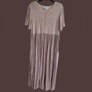 Eliza J Mauve Embroidered Midi Dress
